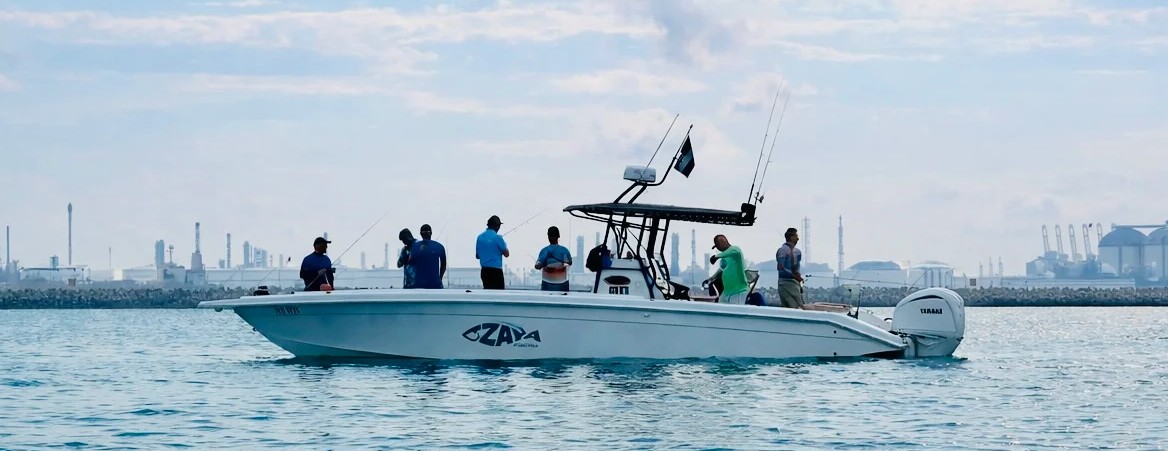 zaya-white-full-boat-zoomed2 Zaya White fishing boat with anglers departing the marina